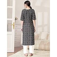 Pinkmint Kurta Set For Women Cotton Printed Straight Kurta With Pant Pack Of 1