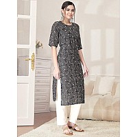 Pinkmint Kurta Set For Women Cotton Printed Straight Kurta With Pant Pack Of 1