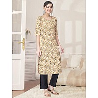 Pinkmint Kurta Set For Women Cotton Printed Straight Kurta With Pant Pack Of 1