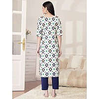 Pinkmint Kurta Set For Women Cotton Printed Straight Kurta With Pant Pack Of 1