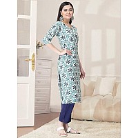 Pinkmint Kurta Set For Women Cotton Printed Straight Kurta With Pant Pack Of 1