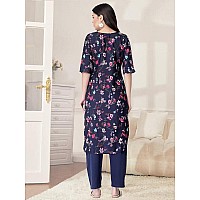 Pinkmint Kurta Set For Women Cotton Printed Straight Kurta With Pant Pack Of 1