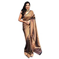 GRECIILOOKS Womens COTTON SILK Saree GLS2377BROWN