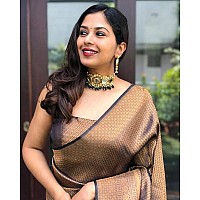 GRECIILOOKS Womens COTTON SILK Saree GLS2377BROWN