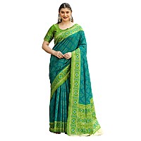 Leriya Fashion Womens Trendy Kanjivaram Soft Lichi Silk Saree With Blouse Piece Green