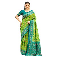 Leriya Fashion Womens Trendy Kanjivaram Soft Lichi Silk Saree With Blouse Piece Green