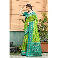 Leriya Fashion Womens Trendy Kanjivaram Soft Lichi Silk Saree With Blouse Piece Green