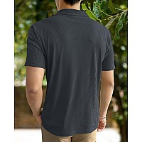 I Enterprise Cotton Blend Regular Fit Round Spread Collar Solid Short Sleeve Tshirt For Men Boys Color Grey Size L