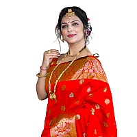 C J Enterprise Womens Banarasi Saree Pure Kanjivaram Silk Saree Soft Design Wear Pattu Sarees Latest Cotton With Blouse Piece Ka