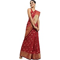 C J Enterprise Womens Banarasi Saree Pure Kanjivaram Silk Saree Soft Design Wear Pattu Sarees Latest Cotton With Blouse Piece Ka