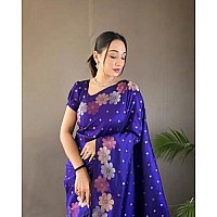 Yashika Womens Banarasi Kanjivaram Cotton Silk Jaquard Saree AZYSOGWEAVEParentVIOLET