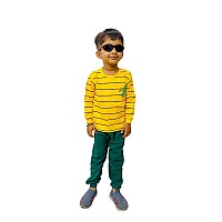 Fommy Baby Products Kid Clothes With Dragon Print Yellow Stripe T Shirt Green Pyjama Kids Dress For Boys Girls Ideal F