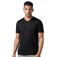 Damensch Regular Fit Half Sleeve V Neck Tshirt Combed Cotton Blend Solid Lightweight Gold Finish Shine Softer Durable Casual Wea