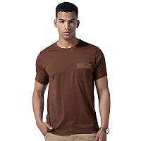 Damensch Regular Fit Half Sleeve Premium Cotton Blend Solid Patch Pocket Lightweight Durable Casual Wear Lounge Wear Elemental T