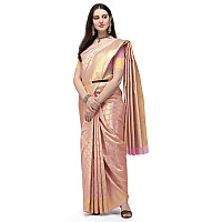 Jaanvi fashion Womens Banarsi Silk With Zari Jacquard Work Saree With Blouse Pieceprashantibabypink