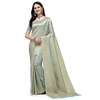 Jaanvi fashion Womens Banarasi Silk Sarees With Zari Jacquard Work Blouse Piece