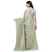 Jaanvi fashion Womens Banarasi Silk Sarees With Zari Jacquard Work Blouse Piece