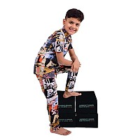 3Bros Unisex Pure Cotton Short Sleeve Kids Night Dress For Boys Girls Nightwearsleepsuitsleepwearloungewear Night Suit For