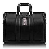 V Series Morgan 17 Leather Litigator Laptop Briefcase Black