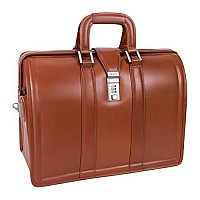 Mcklein V Series Morgan Top Grain Cowhide Leather 17 Leather Litigator Laptop Briefcase Brown 83344