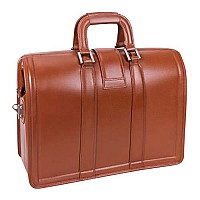 Mcklein V Series Morgan Top Grain Cowhide Leather 17 Leather Litigator Laptop Briefcase Brown 83344