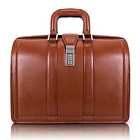 Mcklein V Series Morgan Top Grain Cowhide Leather 17 Leather Litigator Laptop Briefcase Brown 83344