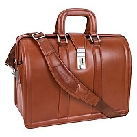 Mcklein V Series Morgan Top Grain Cowhide Leather 17 Leather Litigator Laptop Briefcase Brown 83344