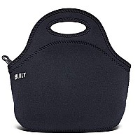 Built Gourmet Getaway Soft Neoprene Lunch Tote Bag Lightweight Insulated And Reusable Black Lb31Blk