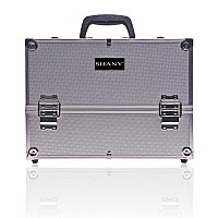 Shany Essential Pro Makeup Train Case Cosmetic Box Portable Makeup Case Cosmetics Beauty Organizer Jewelry Storage With Locks M