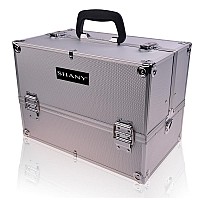 Shany Essential Pro Makeup Train Case Cosmetic Box Portable Makeup Case Cosmetics Beauty Organizer Jewelry Storage With Locks M