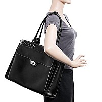 Mcklein W Series Winnetka Top Grain Cowhide Leather 15 Leather Ladies Laptop Briefcase Black 94835