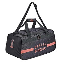 Harleydavidson Rust Orange 1 Logo Sports Duffel Bag Wshoulder Strap Black