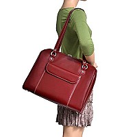 Mckleinusa W Series Glenview Top Grain Cowhide Leather 15 Leather Ladies Laptop Briefcase Red 94746One Size