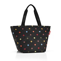 Reisenthel Shopper M Dots Spacious Shopping Bag And Classy Handbag In One Made Of Waterrepellent Material