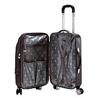 Rockland Milan Hybrid Spinner Wheel Luggage Set, Brown, 3-Piece (202428)