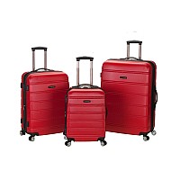 Melbourne 3 Pc Abs Luggage Set - Red