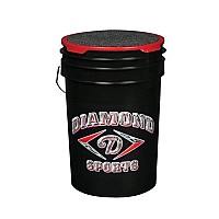 Diamond Sports 6Gallon Ball Bucket With Lid Black