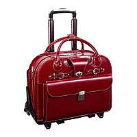 W Series Roseville 15 Leather Flythrough Checkpointfriendly Patented Detachable Wheeled Laptop Briefcase Red