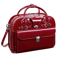 W Series Roseville 15 Leather Flythrough Checkpointfriendly Patented Detachable Wheeled Laptop Briefcase Red