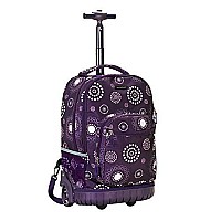 Rockland Single Handle Rolling Backpack, Purple Pearl, 19-Inch