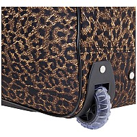 Rockland Rolling Duffel Bag Brown Leopard 100 Polyester 22Inch