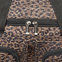 Rockland Rolling Duffel Bag Brown Leopard 100 Polyester 22Inch