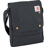 Carhartt Durable Adjustable Crossbody Bag With Flap Over Snap Closure Black