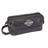 Harley Davidson Leather Toiletry Kit Black One Size