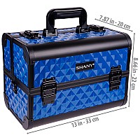 Shany Premier Fantasy Professional Makeup Train Case Cosmetic Box Portable Makeup Case Organizer Jewelry Storage With Locks 3 T