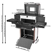 Shany Rebel Series Pro Makeup Artists Multifunction Cosmetics Trolley Train Case Large White Collar