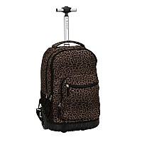 19 Inch Rolling Backpack - Leopard