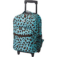 17 Inch Rolling Backpack - Blueleopard