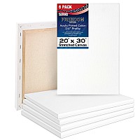 Us Art Supply 20 X 30 Inch Stretched Canvas 12Ounce Triple Primed 6Pack Professional Artist Quality White Blank 34 Profile