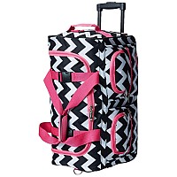 22 Inch Rolling Duffle Bag - Pinkchevron